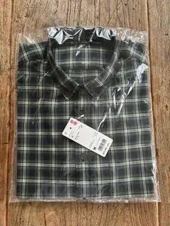 ユニクロ　ブロード　チェックシャツ　長袖　Mサイズ