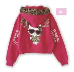 セシルマクビー　ハローキティ　ジップパーカー　ヒョウ柄　4L