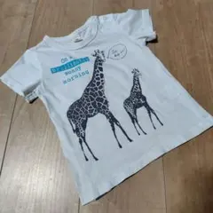 80センチ⭐️La.chiave.キリンプリント Tシャツ （白.動物柄）のサムネイル