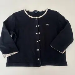 バーバーリーロンドン子供服ブラックコットンカーディガン（長袖）１２０女の子