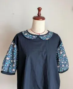 sale 丸襟パッチ　プルオーバー☆リバティ　ハンドメイド