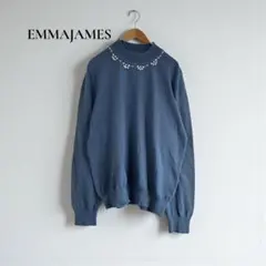 エマジェイムス ニット【LL】ビジュー　モックネック きれいめ　オフィスa152