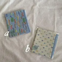 1565・ハンドメイド♡ダブルガーゼハーフハンカチ 二枚セット