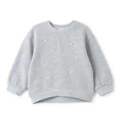 新品・激安！petit main パール 長袖トレーナー グレー 90cm