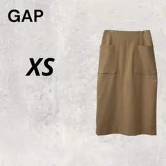 GAP ベージュ XS ひざ丈 タイト スカート 無地 インポート きれいめ 秋