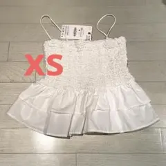 ZARA スモッキングペプラムトップス XS - メルカリ