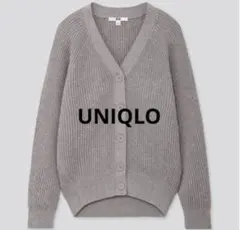 ユニクロUNIQLO コットンカシミヤリブリラックスVネックカーディガン　羽織り