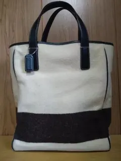 オールドコーチ　ウールレザートートバッグ