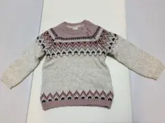 H&M ノルディック柄 ピンク　ニットセーター 18M 90㎝　95㎝