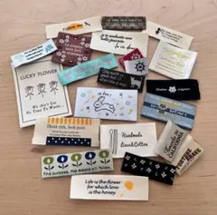 布タグ　ラベル　挟みタグ　ミックス　ピスネーム　22枚セット　ハンドメイド