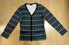 ■TK MIXPICE タケオキクチ■チェッカー柄 カーディガン:XL