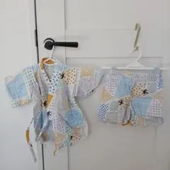 幾何学模様 甚平セット 95cm以下