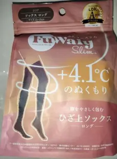 ふわりぃスリム　ひざ上ソックス　ロング　ココア