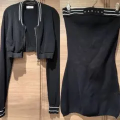 MIRROR9 ノースリーブミニワンピース ゴルフウェア ロゴプリント 黒白
