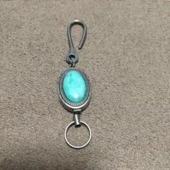 ターコイズ石付きキーホルダー