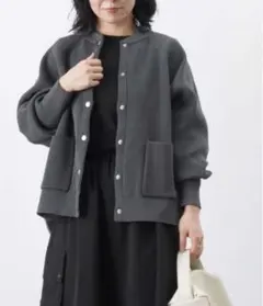 luca ニット　中綿切替　カーディガン　ブルゾン