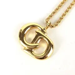 クリスチャンディオール ロゴ ツイストチェーン ゴールド ネックレス
