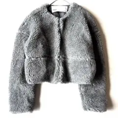 ★美品★ティッカ ウールファーノーカラーコート ボア TICCA ブラック 黒 TICCA（ティッカ）の「【TICCA /ティッカ】ウールファーノー