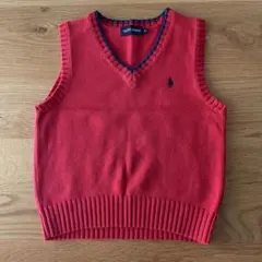 Ralph Lauren 赤 Vネックベスト 110サイズ