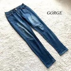 L4【GORGE】ゴージ　デニムスキニーパンツ　ブルー　M カジュアル　ラフのサムネイル