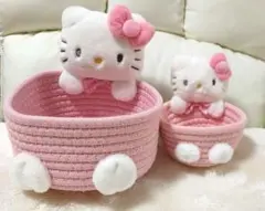 激レア❤️ハローキティ❤️マスコット付きロープバスケット❤️ 大・小セット