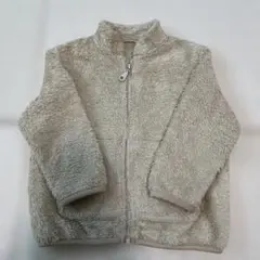 ベージュ フリース ジップアップアウター　UNIQLO 90