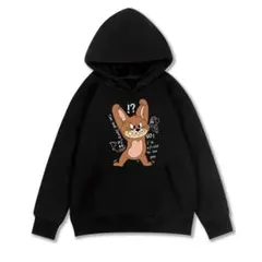 アニメキャラクタートム＆ジェリージェリー プリント 黒 パーカーフーディ3XL
