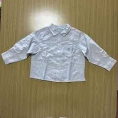 familiar ファミリア 長袖シャツ 水色×キナリ系チェック サイズ90