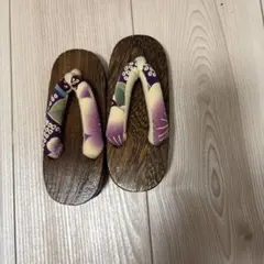 草履 17cm 紫色の花柄