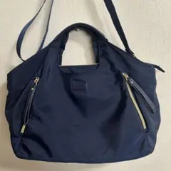 ネイビー ナイロン ショルダーバッグ