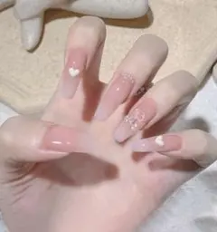 ネイルチップ ピンク ロングネイル クマ ハート