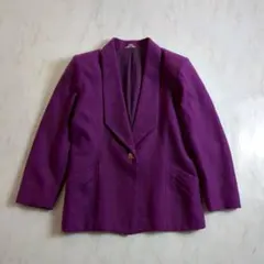 カシミヤ混 日本製 ヴィンテージ テーラードジャケット 11号 訳あり