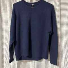 UNIQLO スフレヤーンクルーネックセーター Mサイズ ブルー