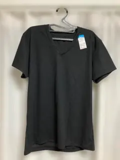 Vネック Tシャツ ブラック LLサイズ
