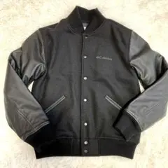 【Columbia】スタジャン　牛革　ブラック　ウール　袖レザー　Ｓサイズ