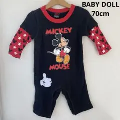 【数回使用】BABYDOLLベビードール ミッキーマウス ロンパース（70cm）