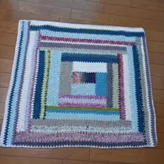 カラフルブランケット　ハンドメイド 手編みマルチカバー