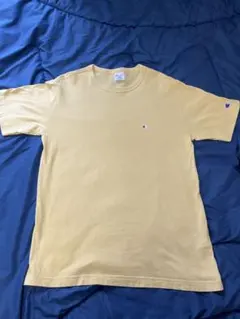 Champion Tシャツ Lサイズ ワンポイントロゴ クリームイエロー 半袖