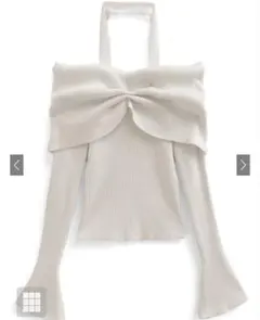 GRL オフショルリブニット　アイボリー Freeサイズ