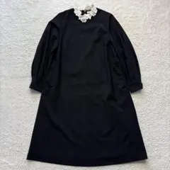 Dot＆Stripes CHILD WOMAN 花レースワンピース　ブラック