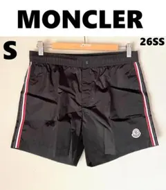 【新品】MONCLER モンクレール ロゴ スイムショーツ 水着 海パン 黒 Sのサムネイル