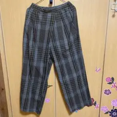 ブラウン系チェック カジュアルパンツ サマンサモスモス