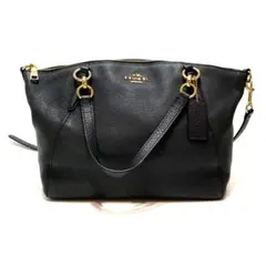 【極美品】 COACH コーチ 2way ショルダーバッグ ブラック レザー