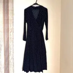 ユニクロ　ロングカシュクールワンピース