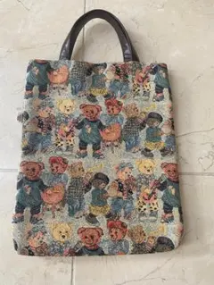 YAMATOYA クマ柄ゴブラントートバッグ