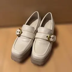 24.5cm randa ローファー L クリーム色 厚底