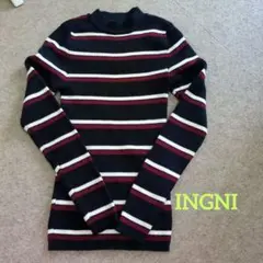 INGNI ボーダー柄 ハイネックニット 長袖