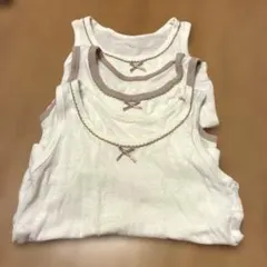 95cm 綿100 メッシュ肌着 ノースリーブ 3枚セット 女の子 タンクトップ