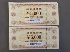 早稲田アカデミー　5,000円分　株主優待券2枚
