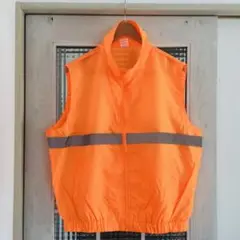 【NO BRAND】新品・未使用　ナイロンベスト　セーフティーオレンジ